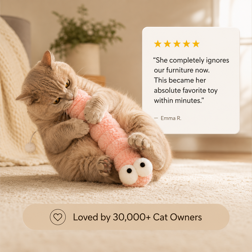 Plush Caterpillar Cat Toy