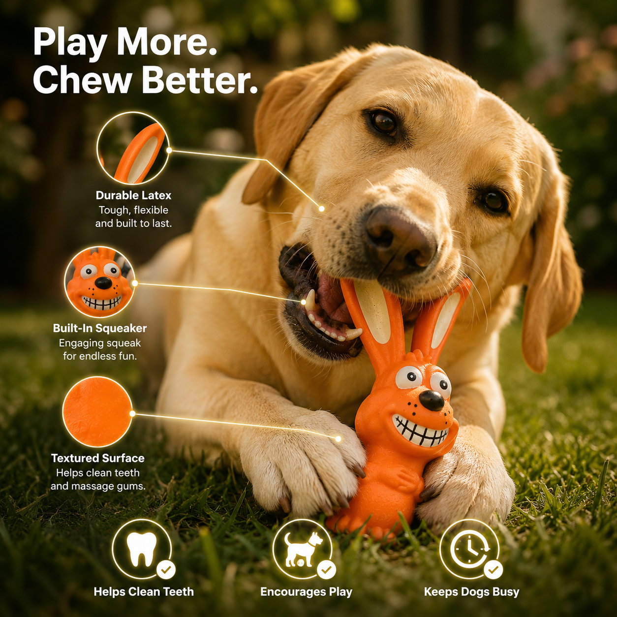 Bunny Rabbit Dog Chew Toy
