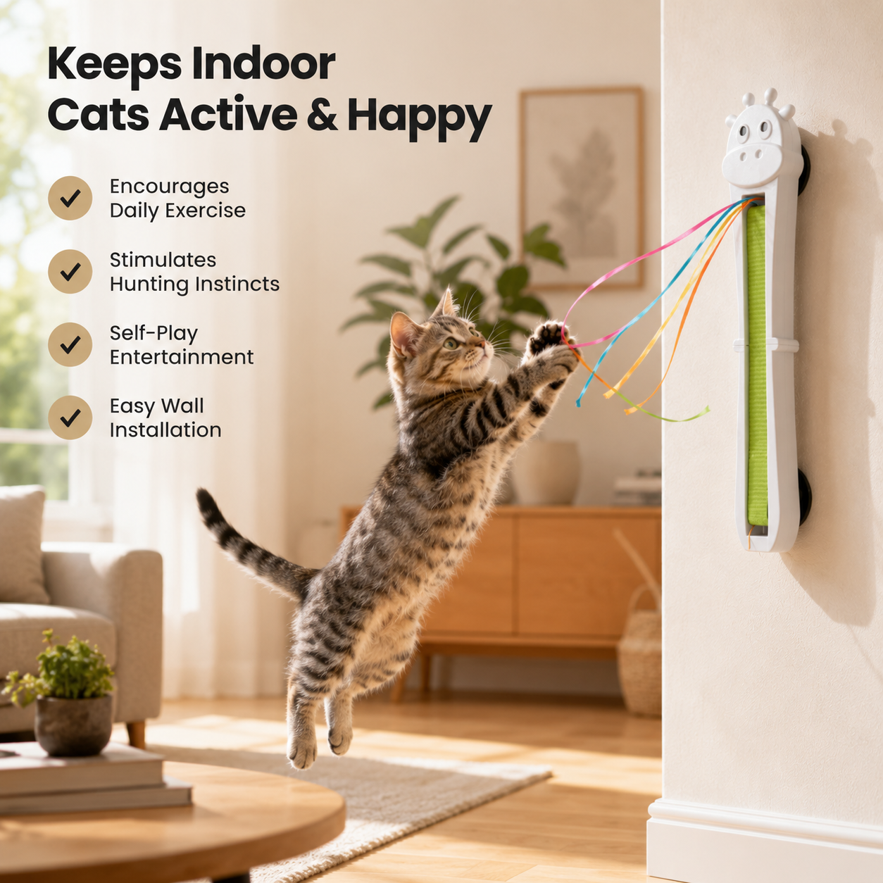 Wall Mounted Interactive Cat Toy