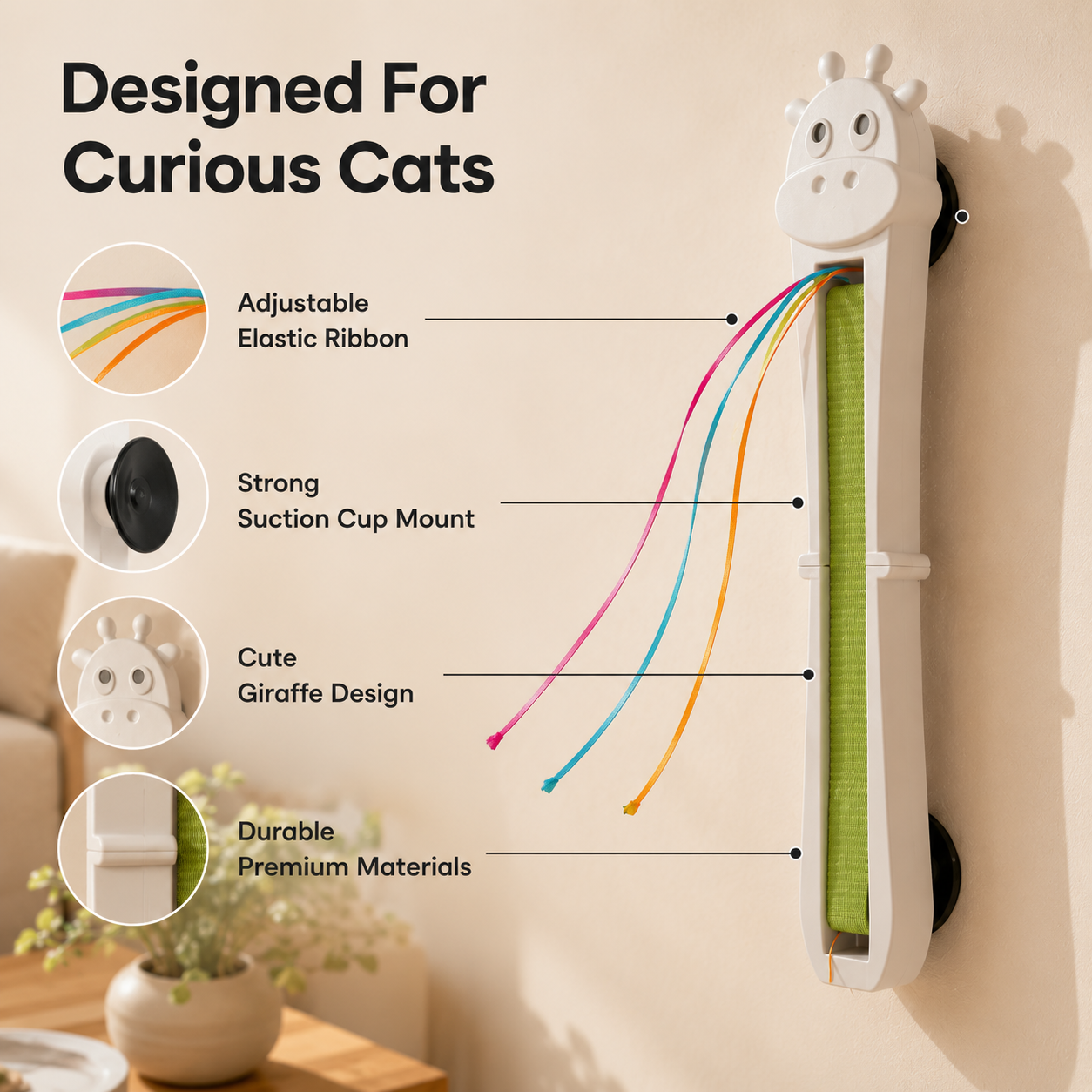 Wall Mounted Interactive Cat Toy