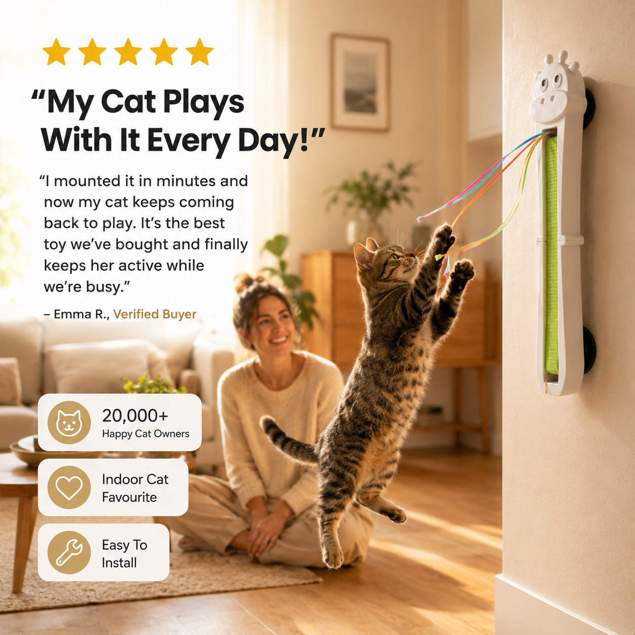 Wall Mounted Interactive Cat Toy