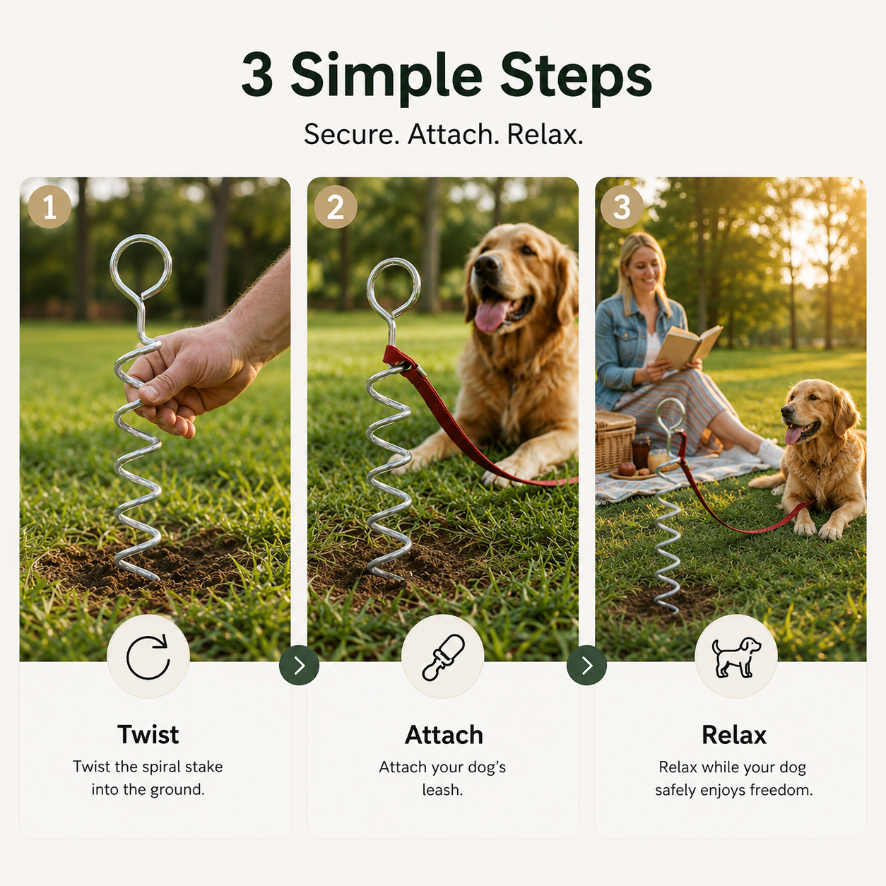 Spiral Dog Tie-Out Stake
