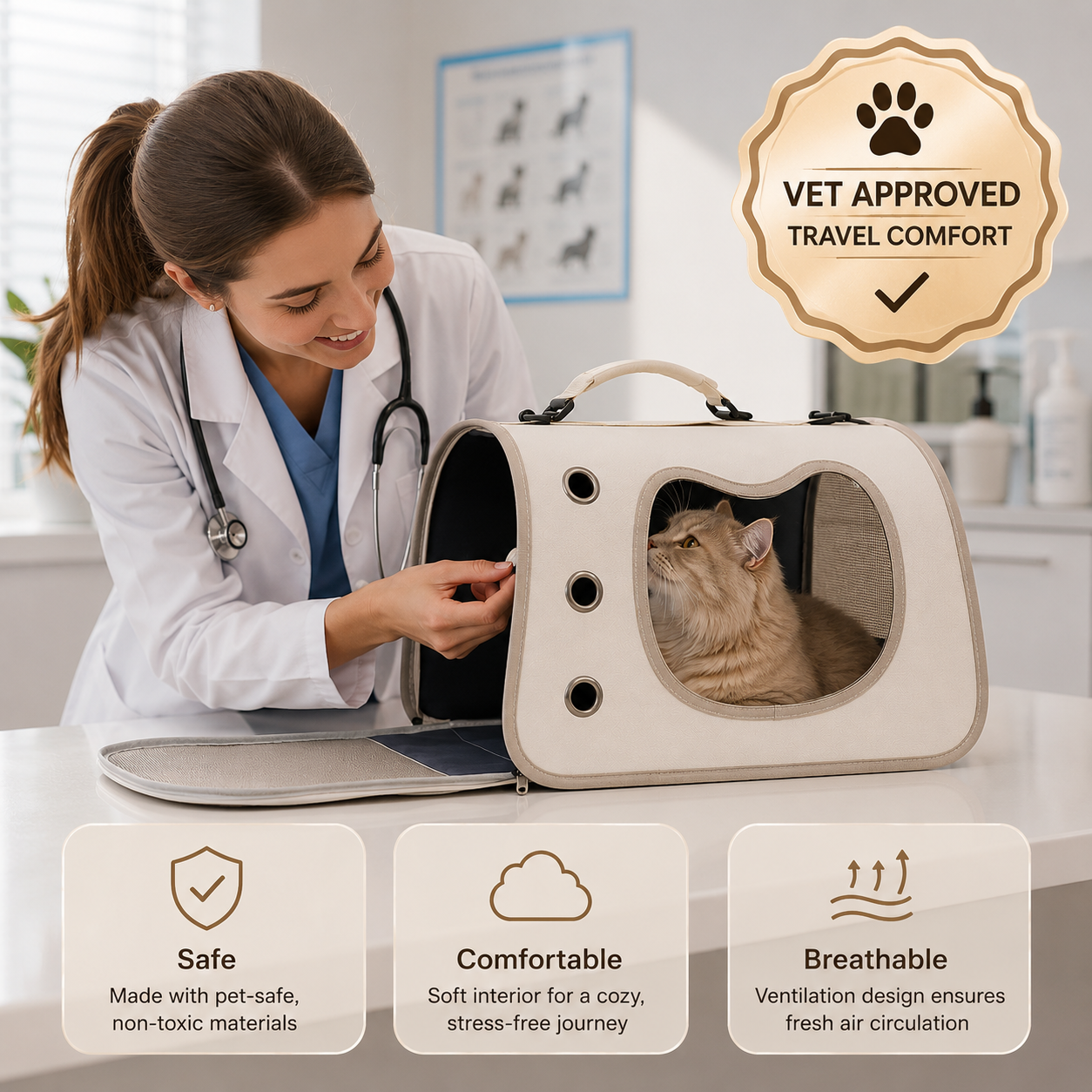 AeroVibe Portable Breathable Pet Carrier