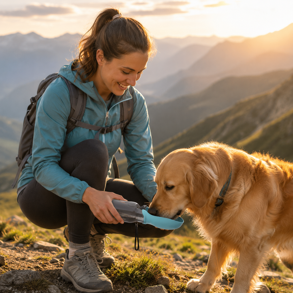 Portable Dog Water Bottle & Travel Bowl