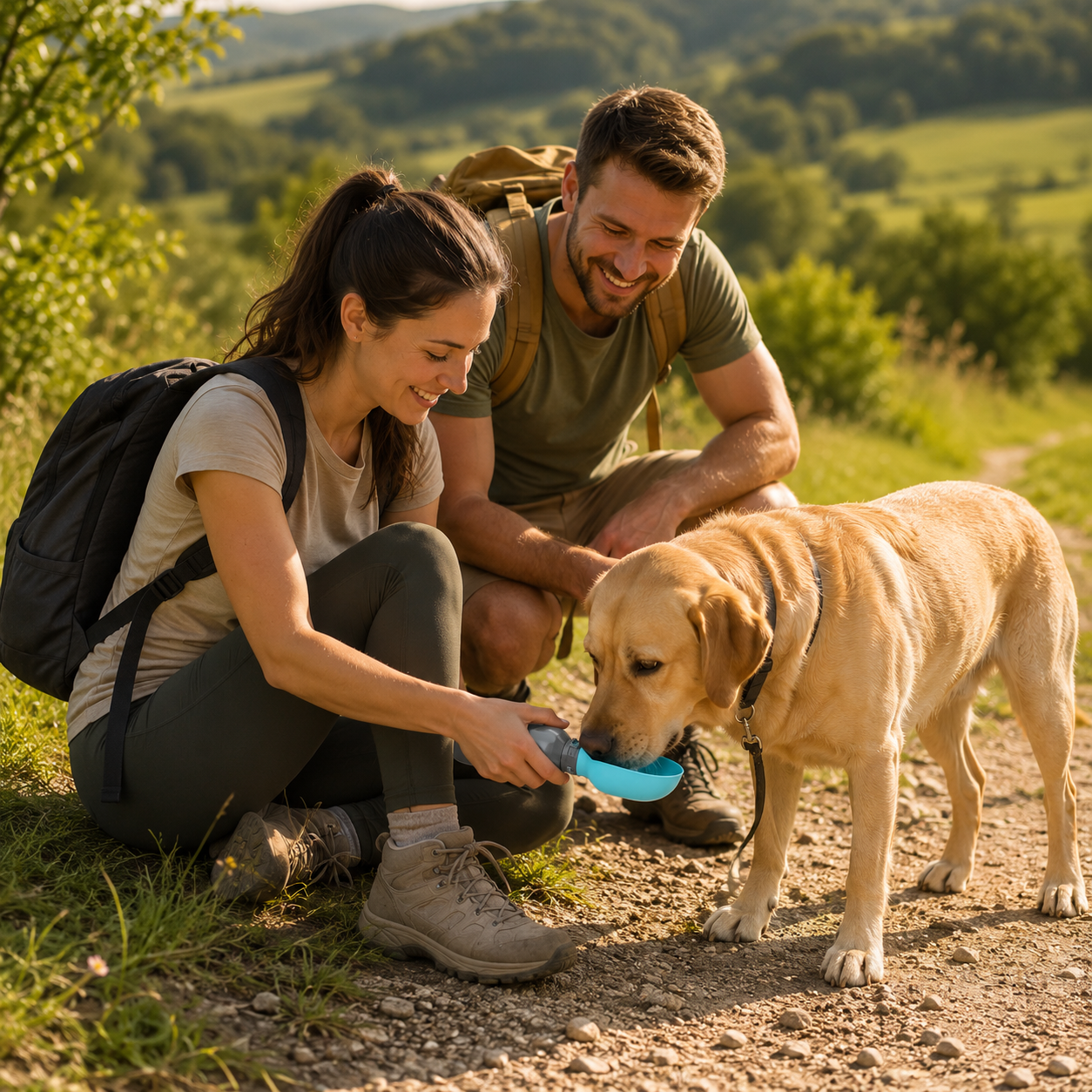 Portable Dog Water Bottle & Travel Bowl