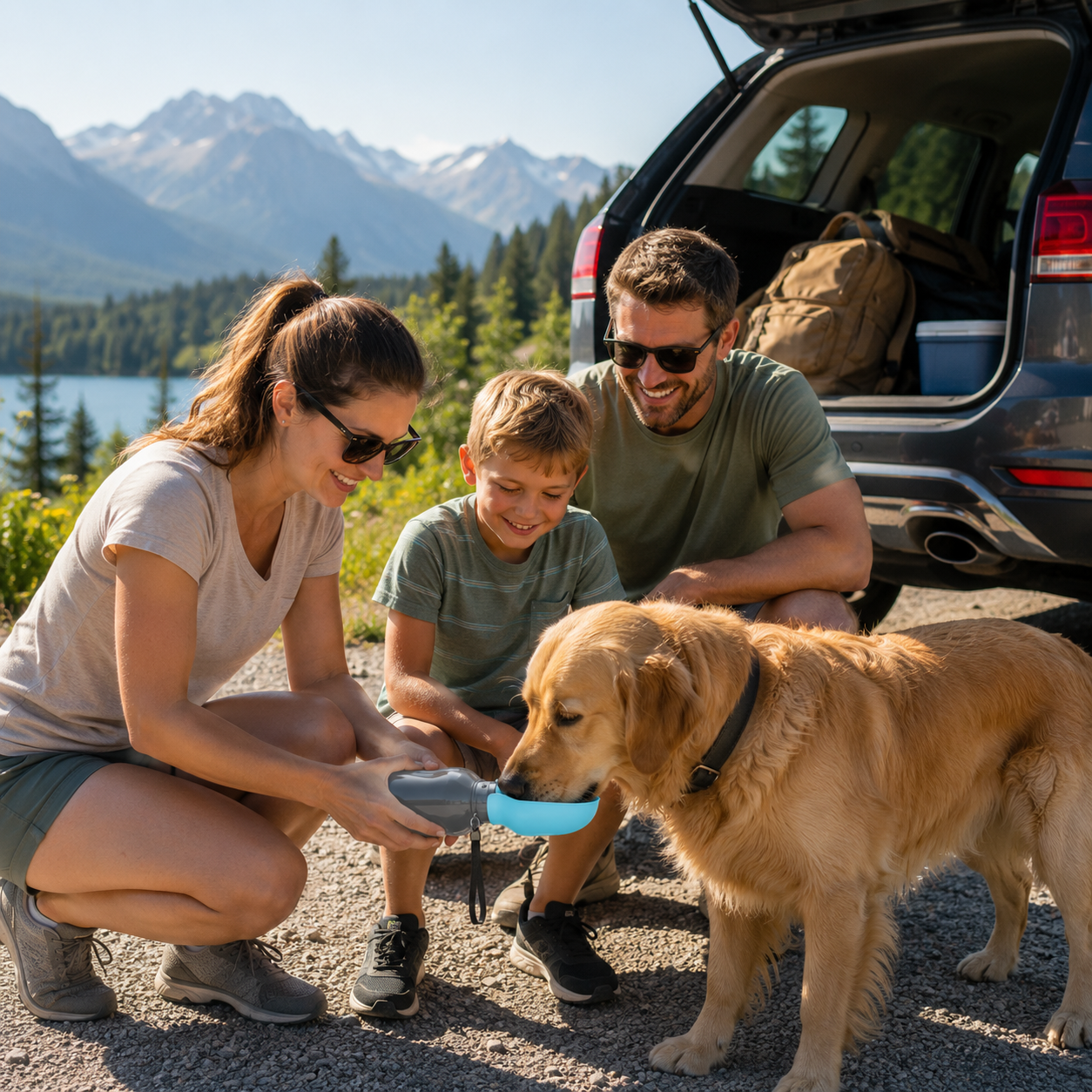 Portable Dog Water Bottle & Travel Bowl