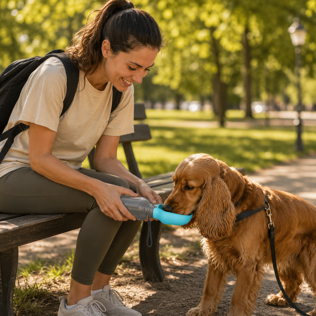 Portable Dog Water Bottle & Travel Bowl