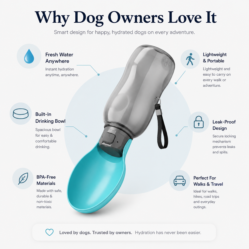 Portable Dog Water Bottle & Travel Bowl