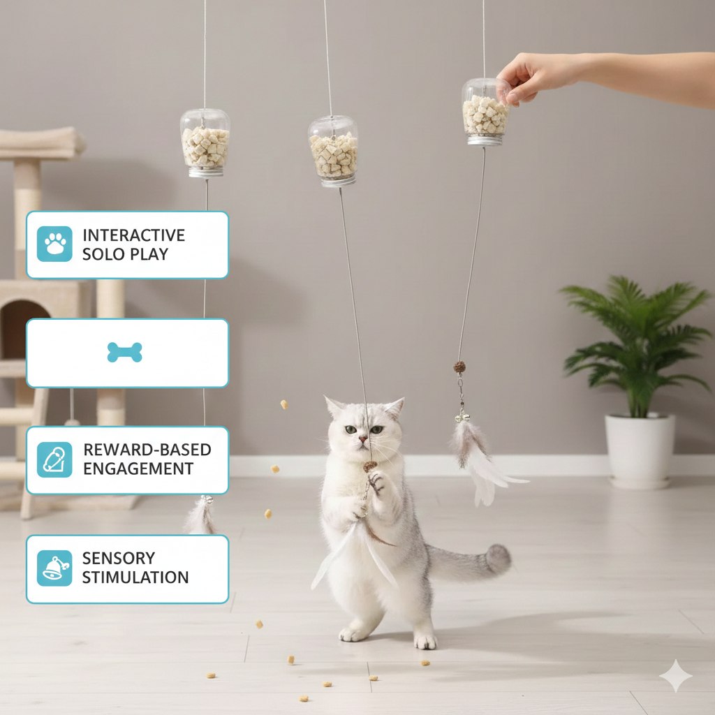 Hanging 'Catch & Snack' Interactive Cat Toy