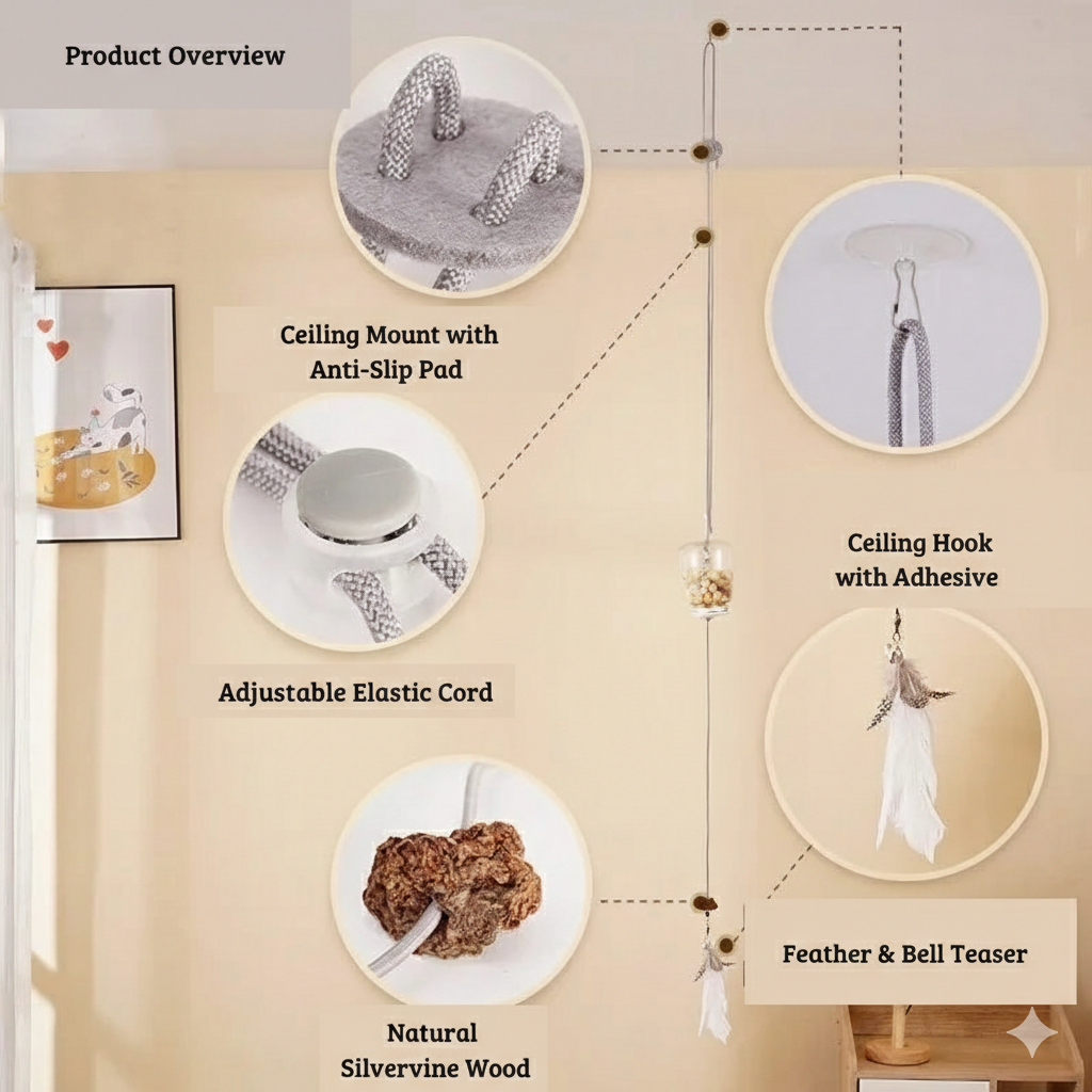 Hanging 'Catch & Snack' Interactive Cat Toy