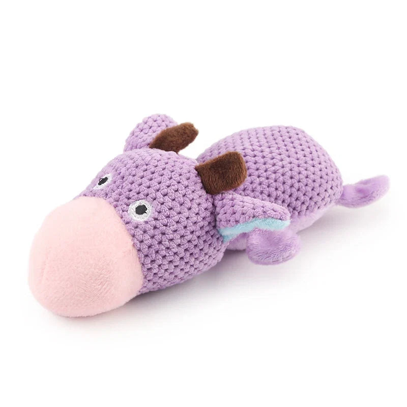 PlushPaws Rabbit & Hedgehog Squeaky Dog Toy
