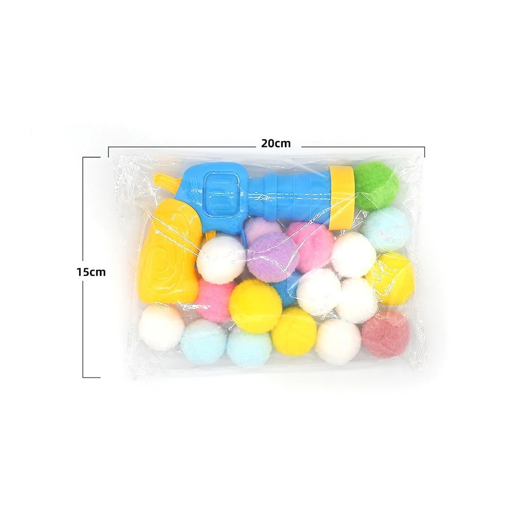 Pom-Pop Plush Ball Launcher Toy