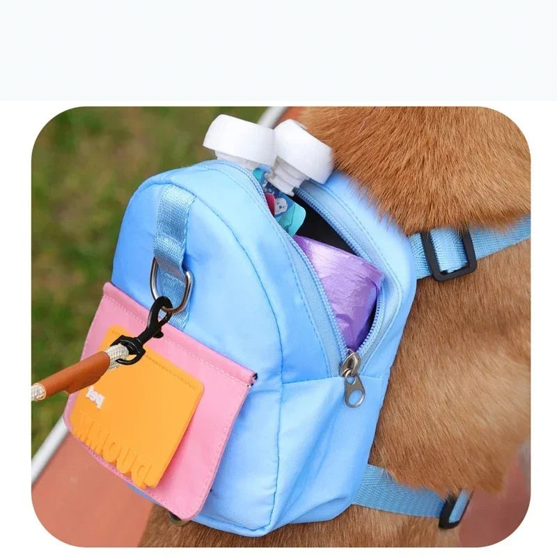 TrailTrek Pet Backpack with Harness & Treat Pouch