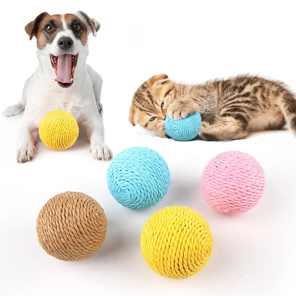 Natural Weave Interactive Cat Scratch & Chew Ball