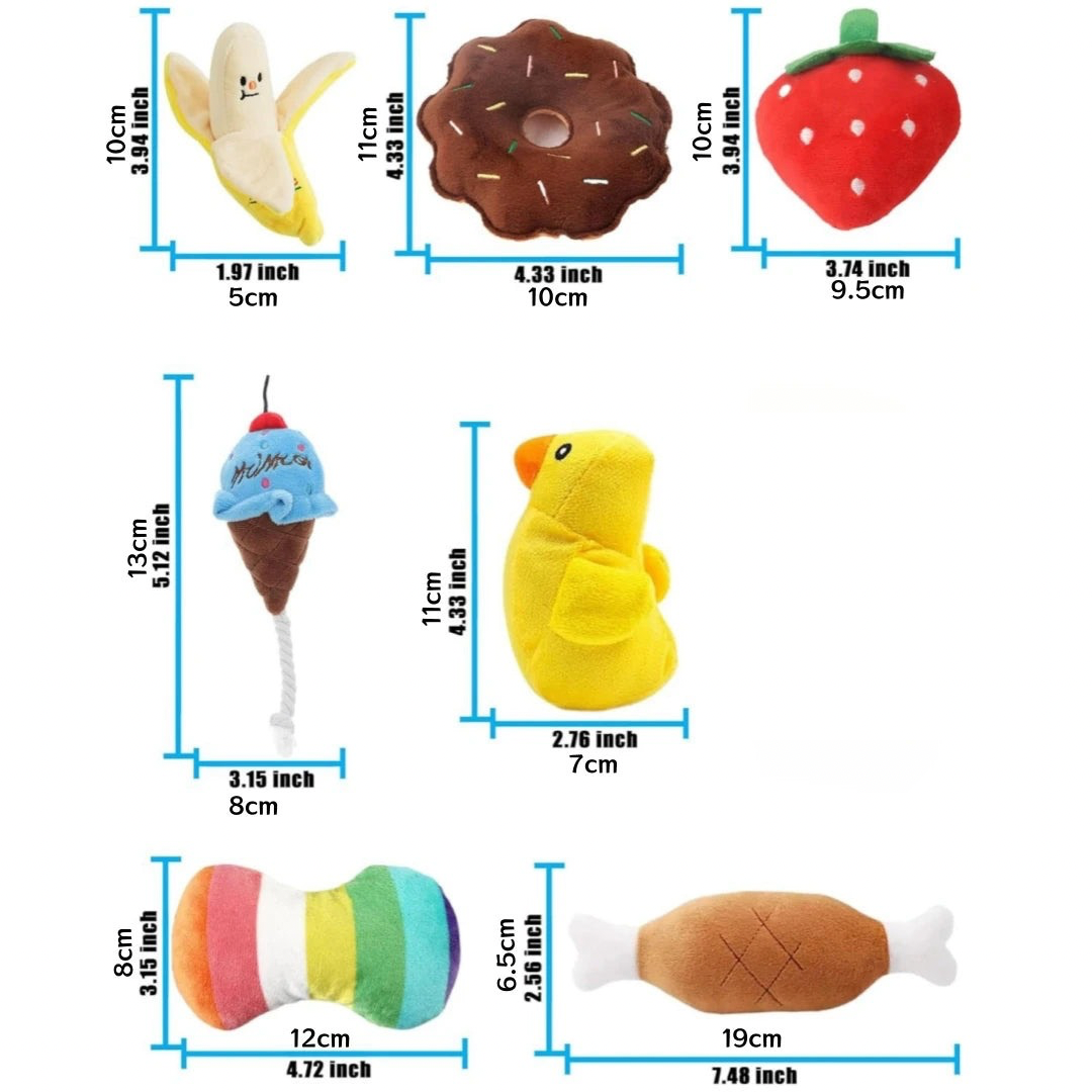 PuppyPlay 7-Piece Plush Sound Toy Set