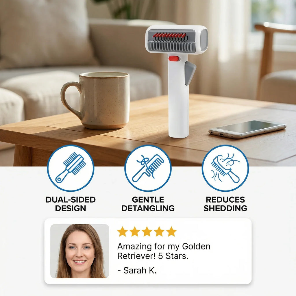 GroomEase 2-in-1 Pet Care Brush