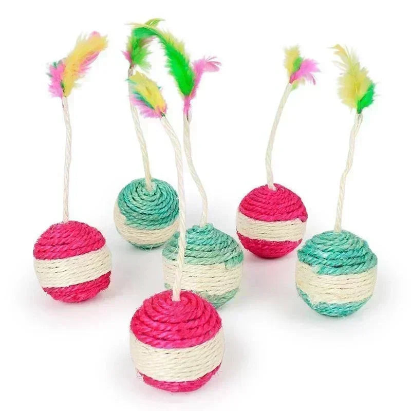 SisalSpin Interactive Feather Toy