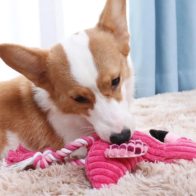 FuzzPals Animal Squeaky Plush Dog Toy