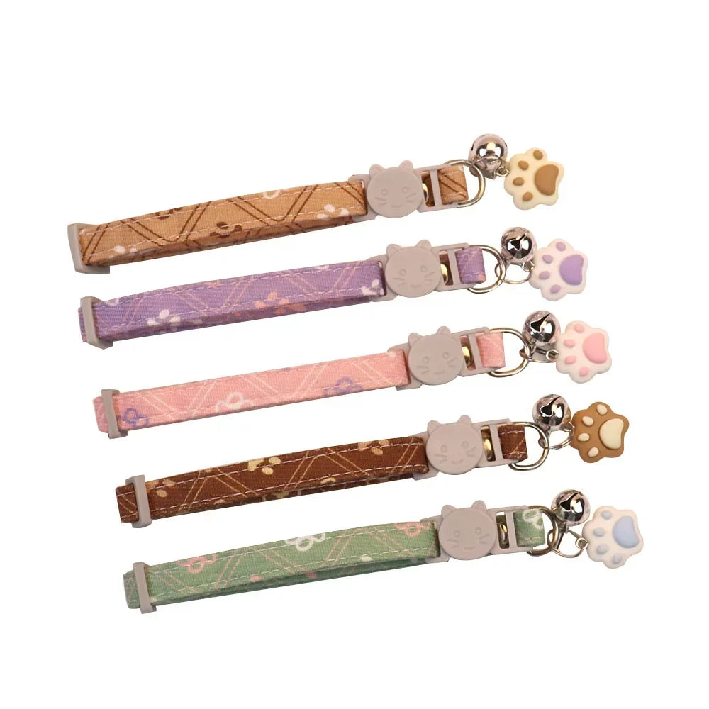 Paw-Print Safety Bell Collar