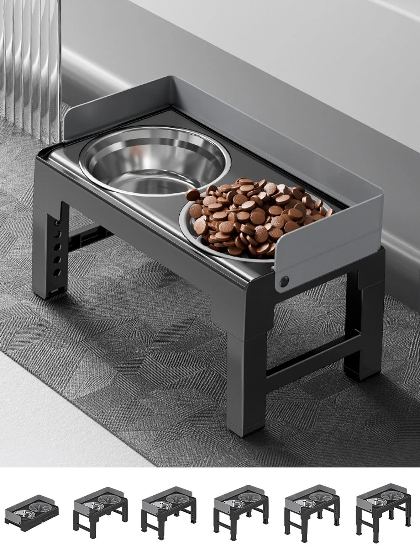ElevEase Adjustable Raised Dog Bowl Set