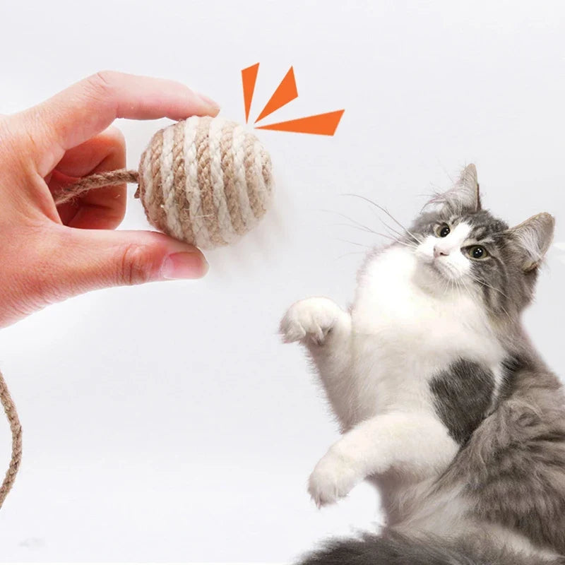 Rattle & Roll Sisal Weave Interactive Cat Ball