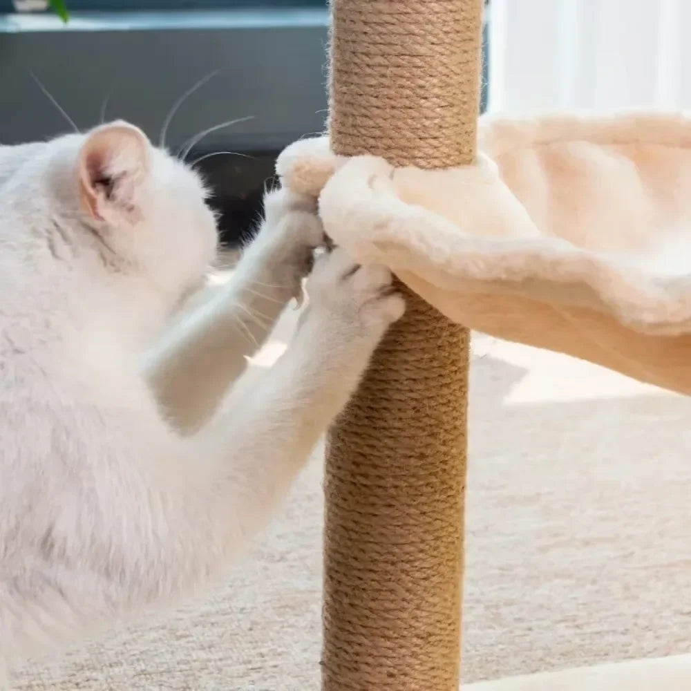 PurrPlay Double-Layer Cat Tree & Hammock Climbing Frame