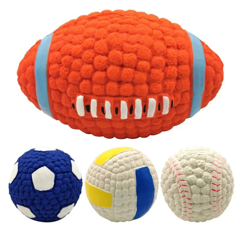 BarkBounce Natural Latex Squeaky Dog Balls