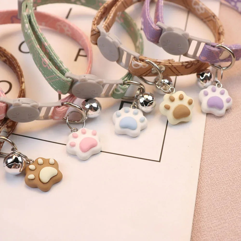Paw-Print Safety Bell Collar