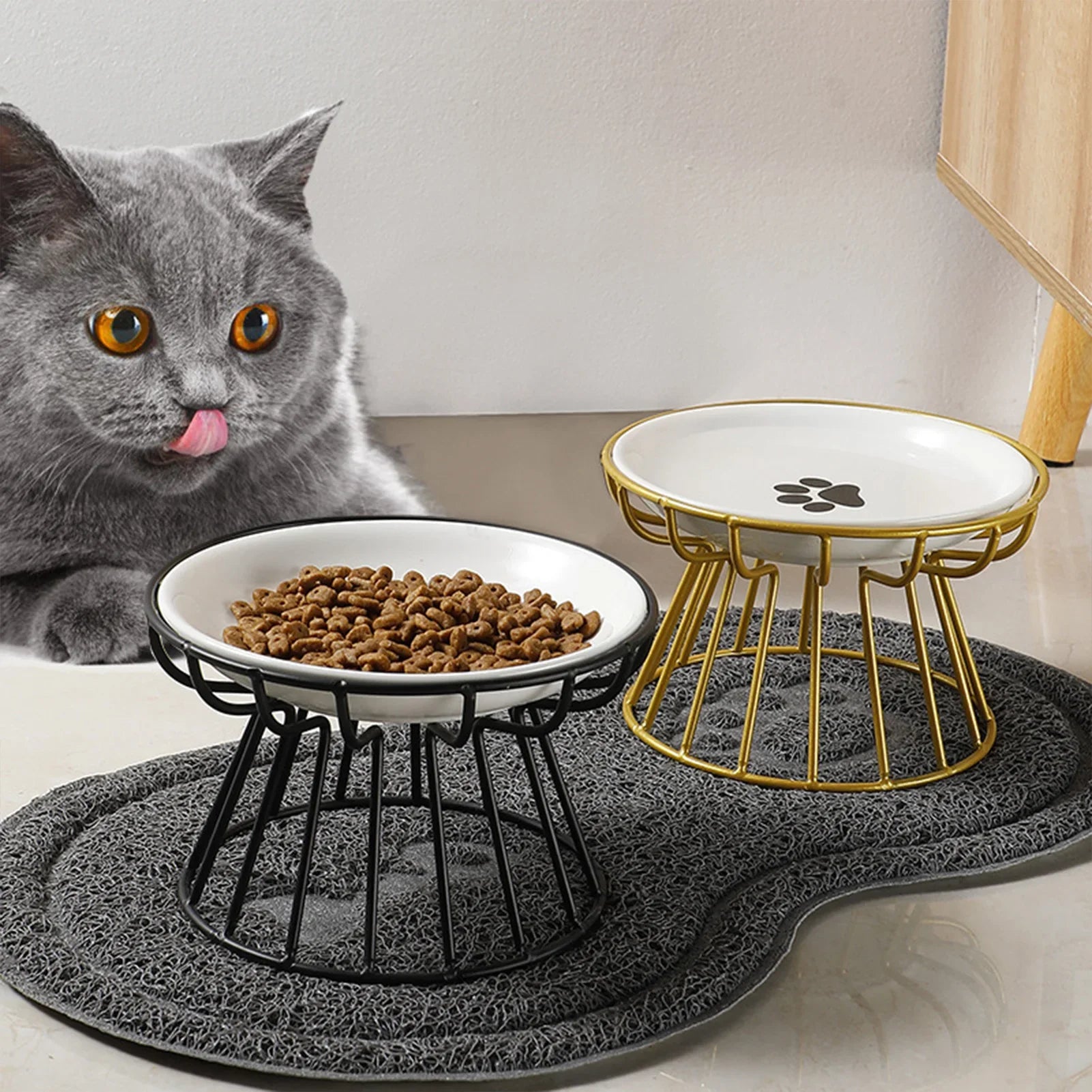 WhiskerEase Elevated Ceramic Cat Bowl