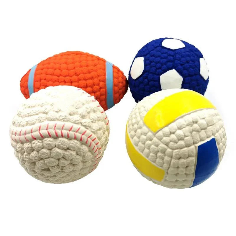 BarkBounce Natural Latex Squeaky Dog Balls