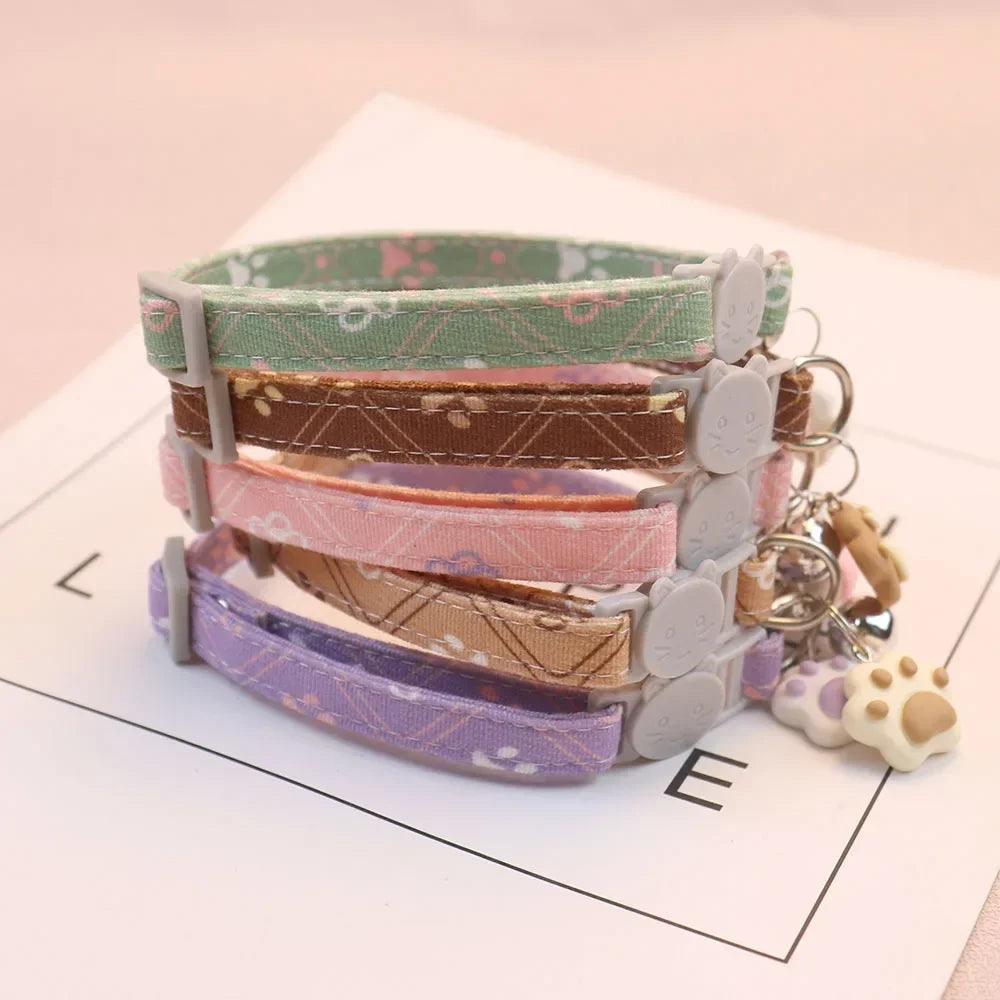 Paw-Print Safety Bell Collar
