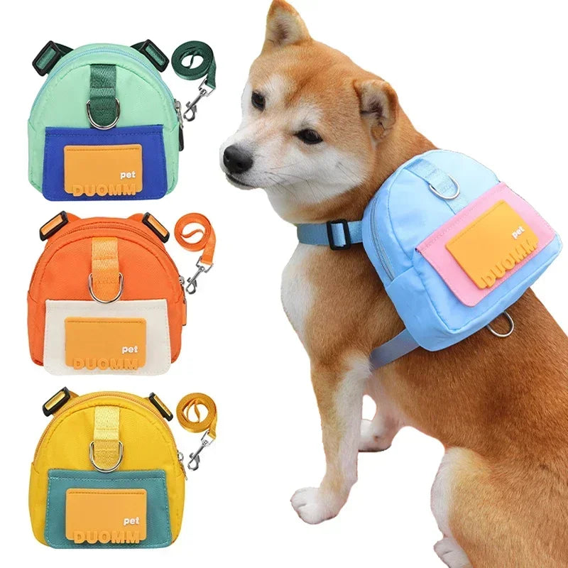 TrailTrek Pet Backpack with Harness & Treat Pouch