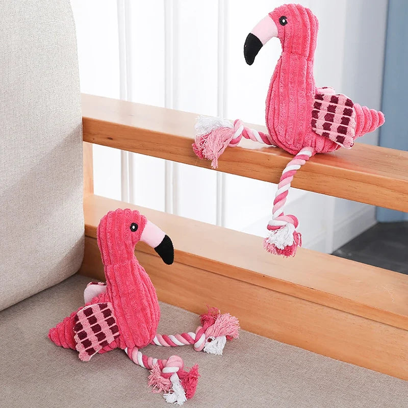 FuzzPals Animal Squeaky Plush Dog Toy