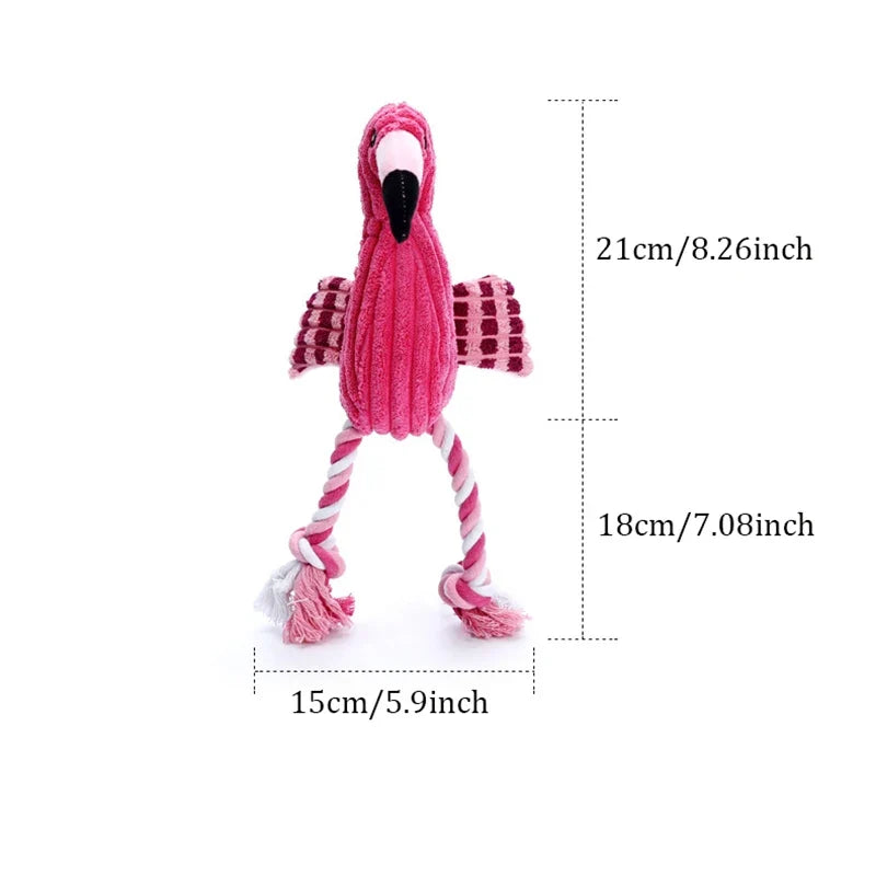 FuzzPals Animal Squeaky Plush Dog Toy