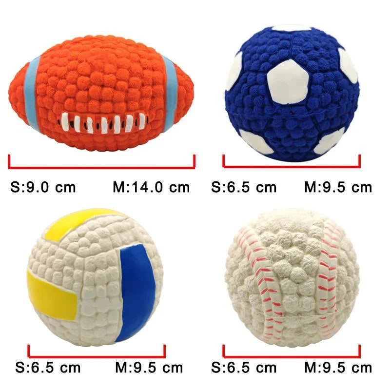 BarkBounce Natural Latex Squeaky Dog Balls