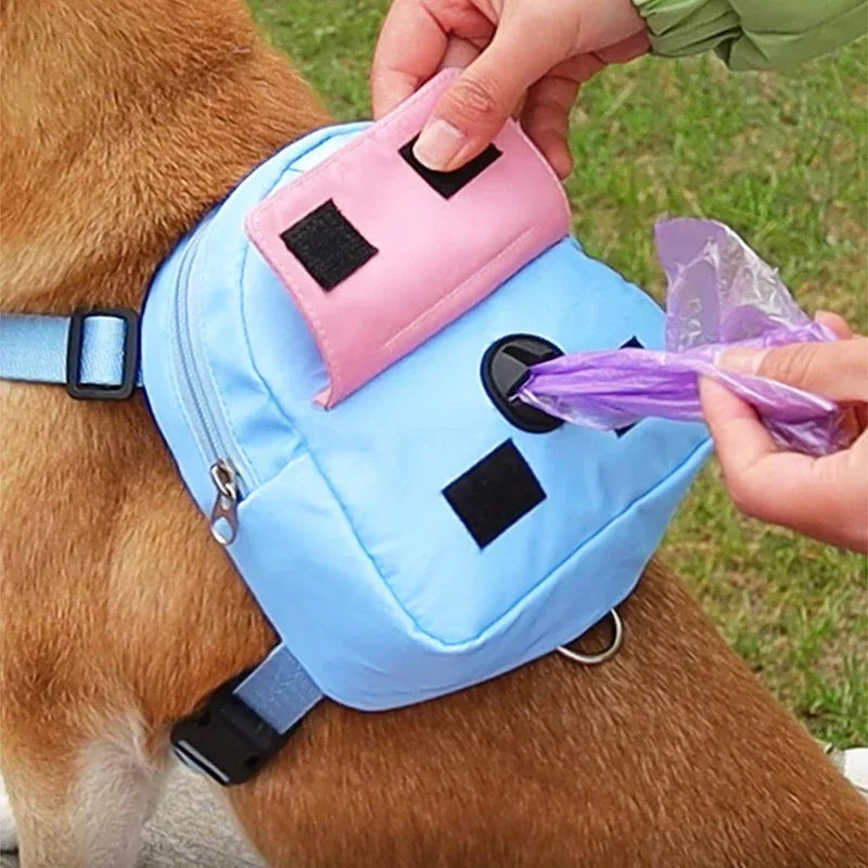 TrailTrek Pet Backpack with Harness & Treat Pouch