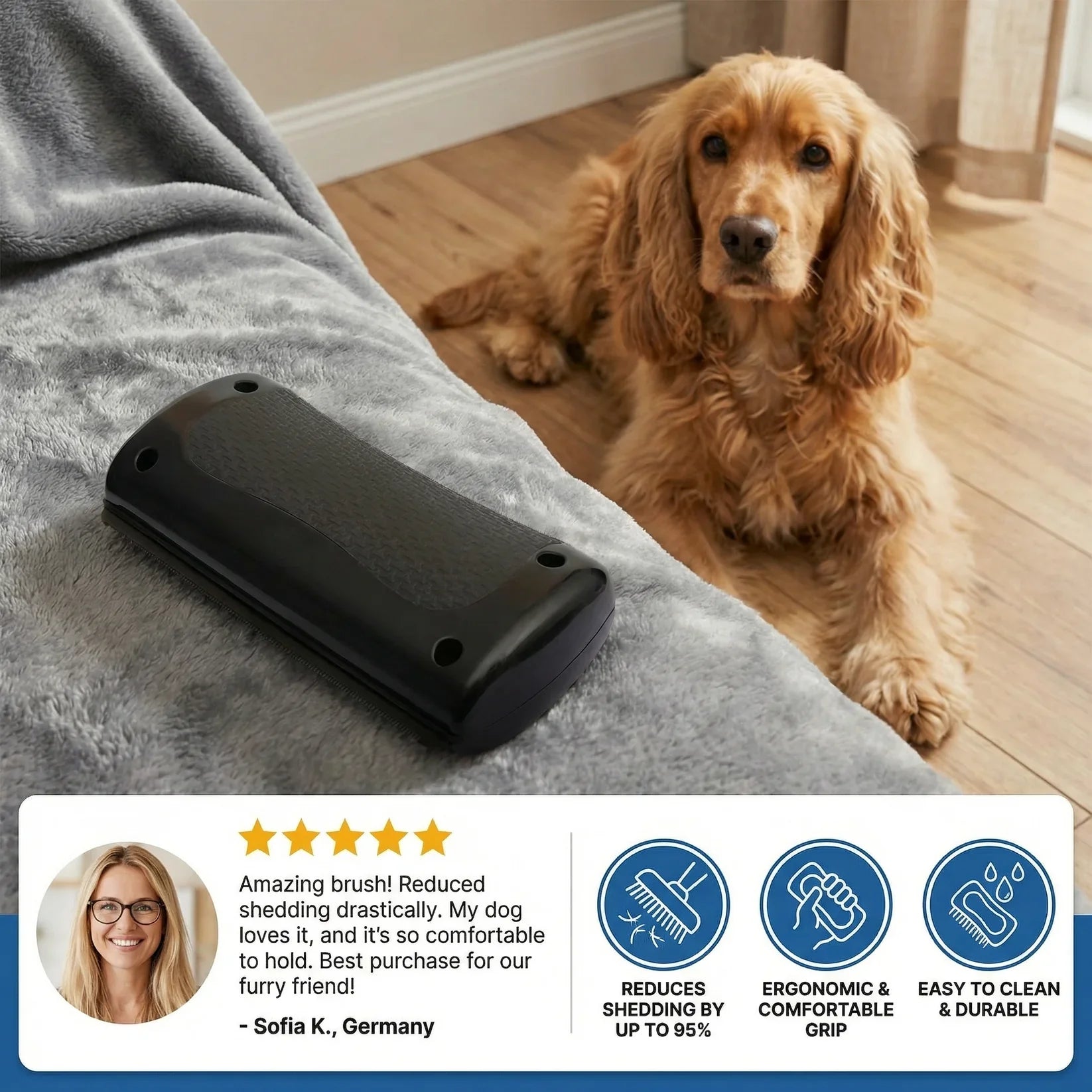 FurEase Pro Deshedding Brush