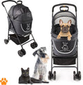 2-in-1 Foldable Pet Stroller & Carrier for Small Dogs & Cats – Lightweight Buggy with Mesh Sides, Suspension & Swivel Wheels