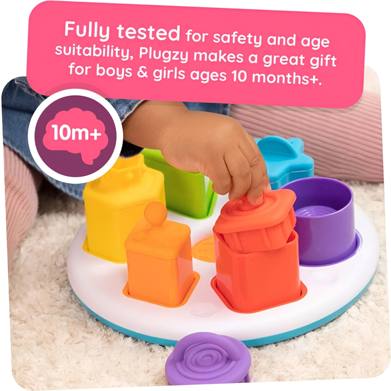Creative Stacking Toy for Babies 10+ Months – Colourful Plug & Stack Activity Set