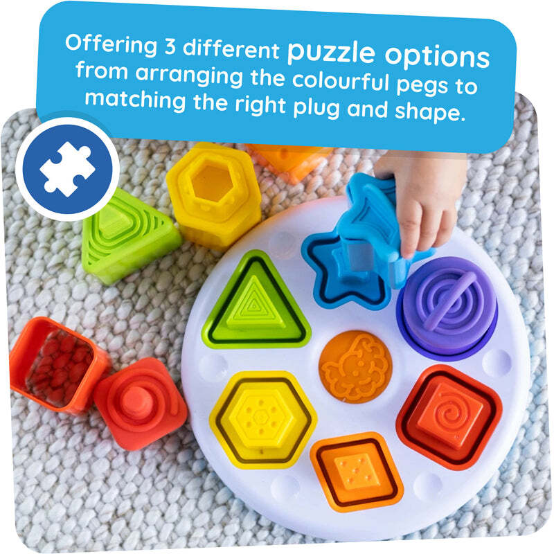 Creative Stacking Toy for Babies 10+ Months – Colourful Plug & Stack Activity Set