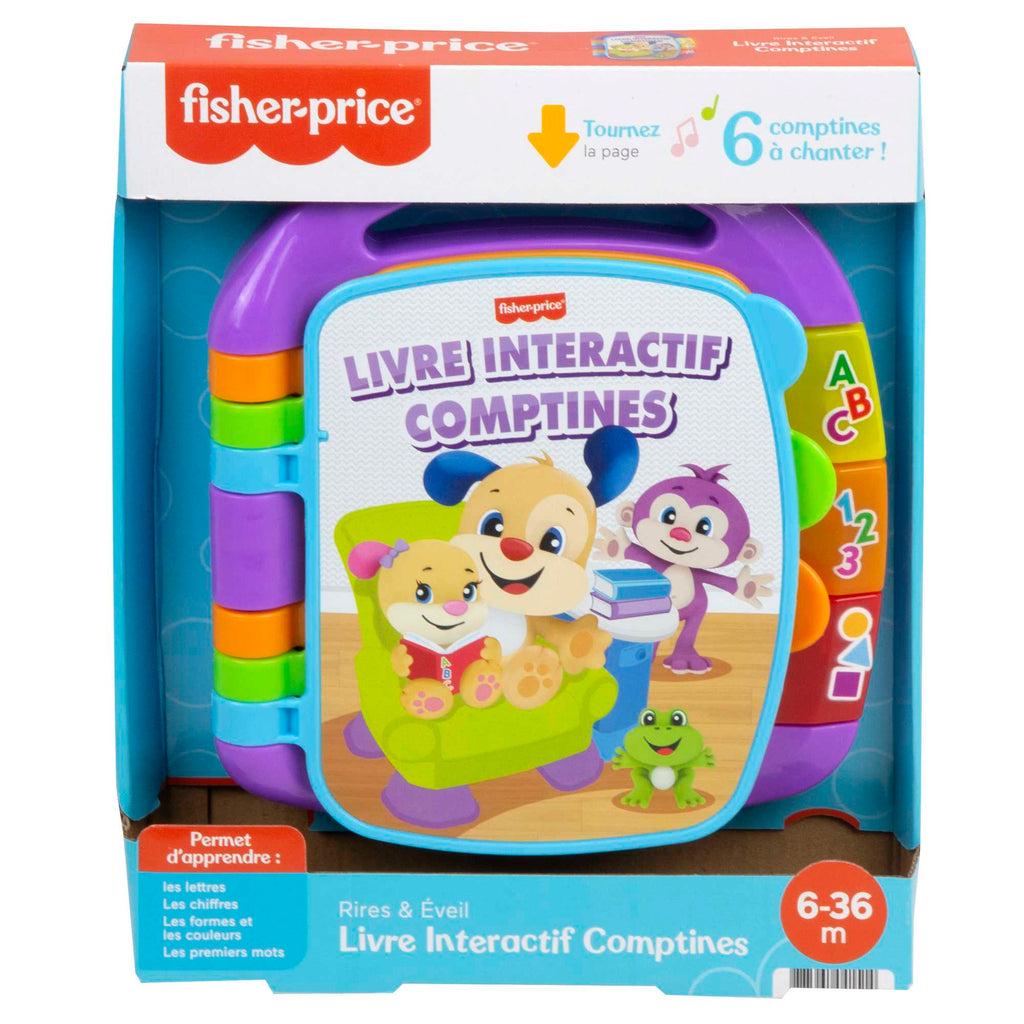 Fisher-Price - Livre Interactif Comptines - Livre Bébé - 6 Mois Et +