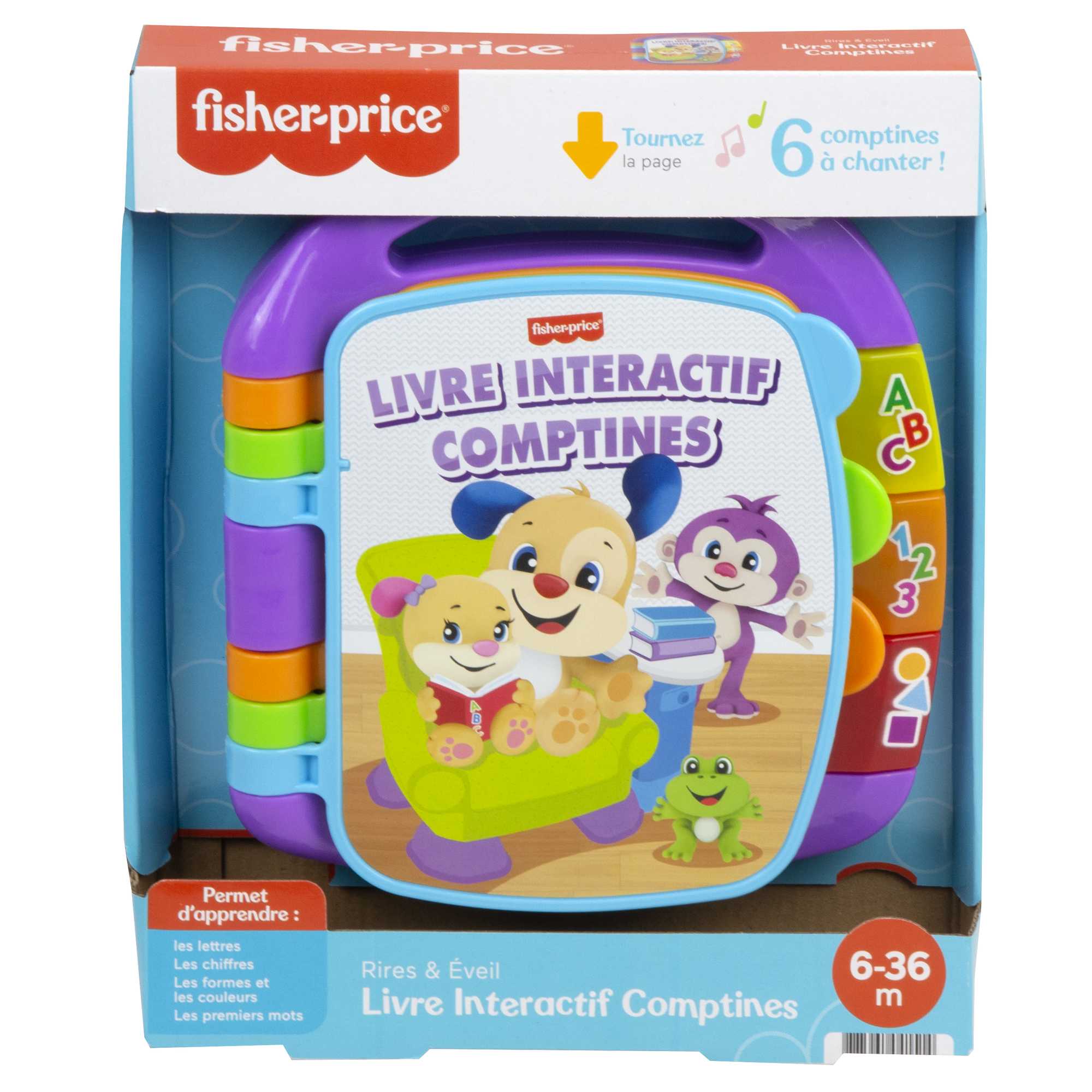 Fisher-Price - Livre Interactif Comptines - Livre Bébé - 6 Mois Et +
